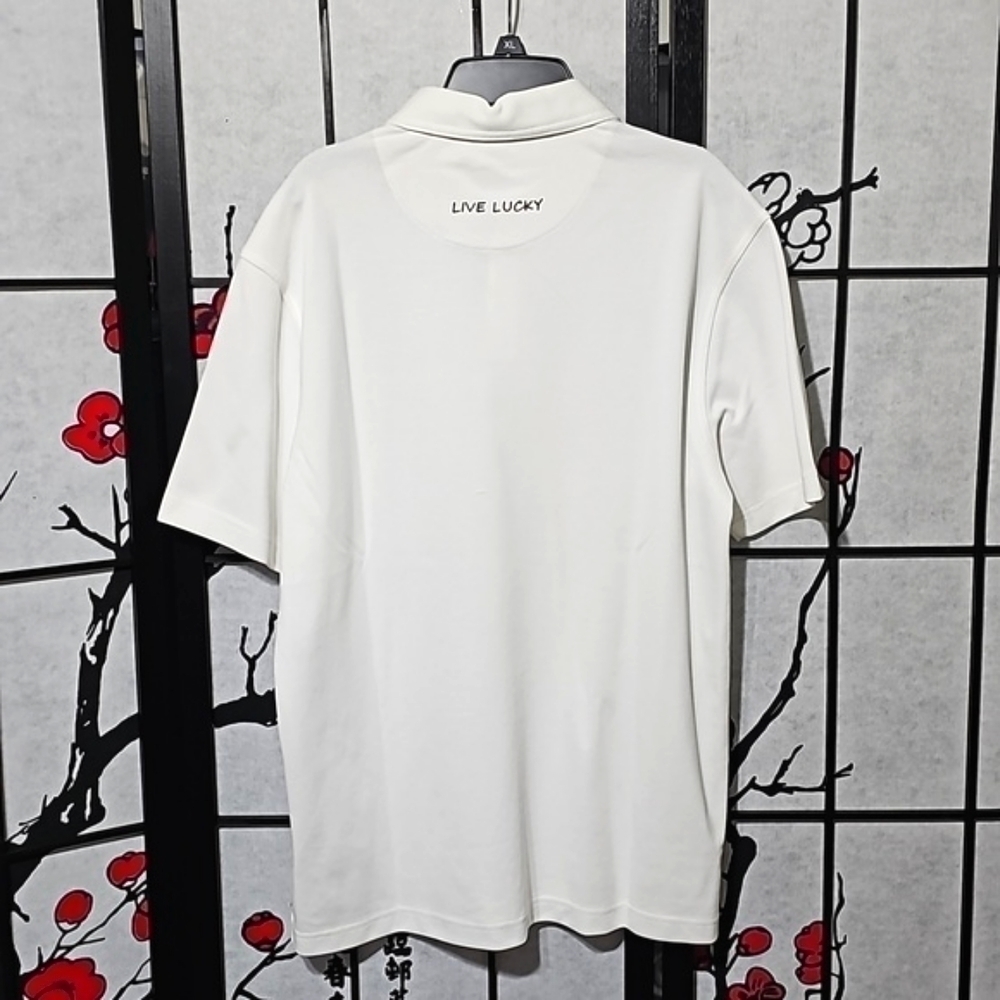 Black Clover White Polo Shirt Size Small NWT - Picture 7 of 8